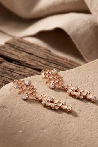 925 silver rose gold bubble drop earrings for women