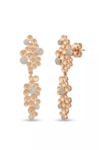 925 silver rose gold bubble drop earrings for women