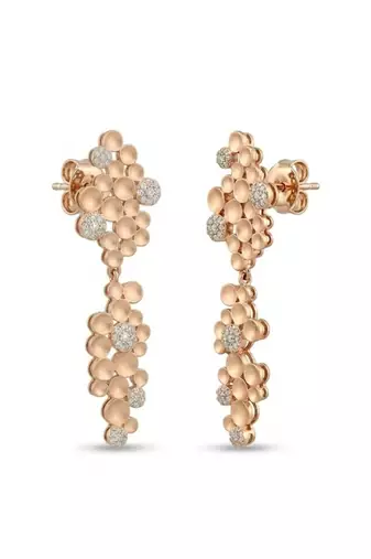 925 silver rose gold bubble drop earrings for women