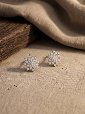 925 silver star bloom stud earrings for women 2