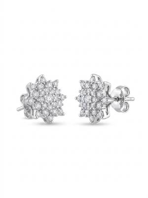 925 silver star bloom stud earrings for women 3