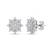 925 silver star bloom stud earrings for women