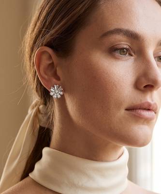 925 silver bloom flower stud earrings for women 2