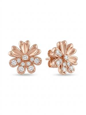 925 silver rose gold bloom flower stud earrings for women 3