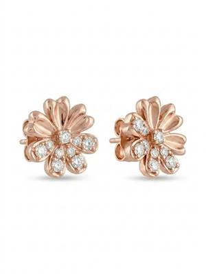 925 silver rose gold bloom flower stud earrings for women 4