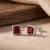 925 silver ruby square stud earrings for women