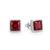 925 silver ruby square stud earrings for women