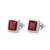 925 silver ruby square stud earrings for women