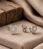 925 silver heart stud earrings for women