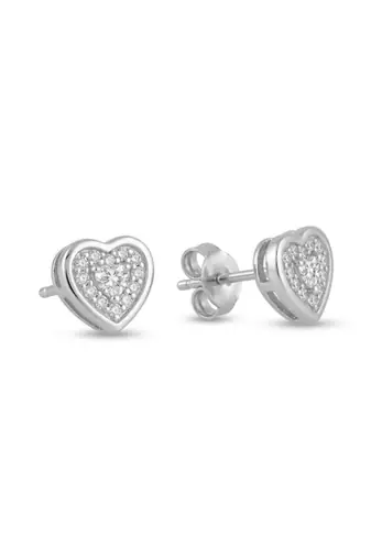 925 silver heart stud earrings for women