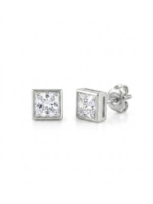 925 silver square crystal stud earrings for women 3