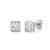 925 silver square crystal stud earrings for women