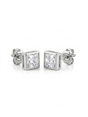 925 silver square crystal stud earrings for women 4