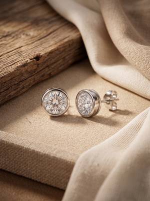 925 silver round stud earrings for women 1