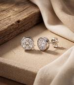 925 silver round stud earrings for women