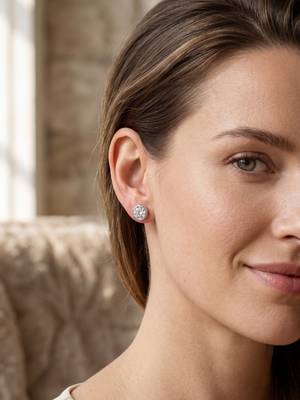925 silver round stud earrings for women 2