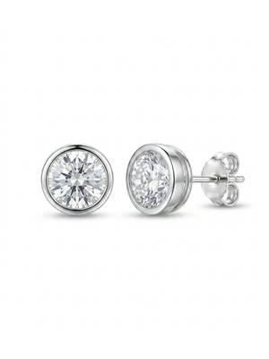 925 silver round stud earrings for women 4