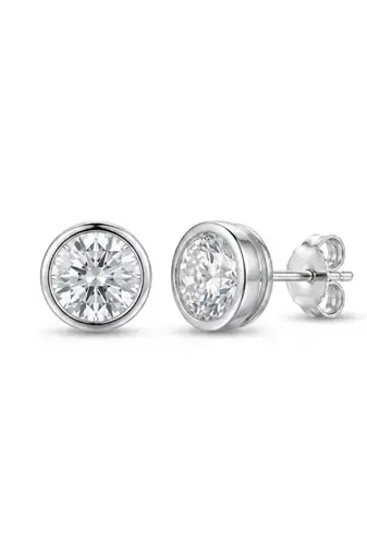 925 silver round stud earrings for women