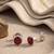 925 silver round ruby stud earrings for women