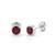 925 silver round ruby stud earrings for women