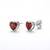 925 silver heart ruby stud earrings for women