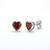 925 silver heart ruby stud earrings for women