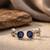 925 silver round blue stud earrings for women