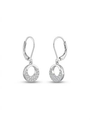 925 silver earrings round sparkle hoops earrings for women 3