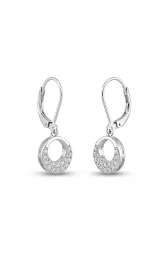 925 silver earrings round sparkle hoops earrings for women