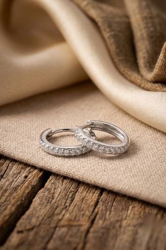 925 silver earrings round sparkle bali earrings for women
