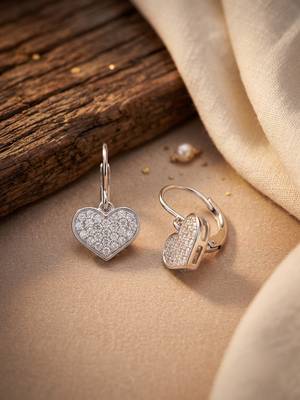 925 silver earrings heart hoops earrings for women 3
