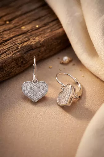 925 silver earrings heart hoops earrings for women