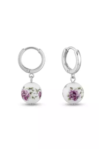 925 silver rose bloom drop earrings for women