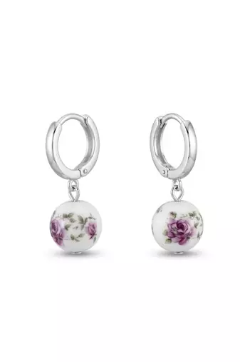 925 silver rose bloom drop earrings for women