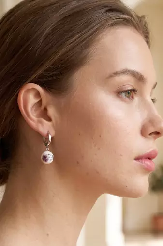 925 silver rose bloom drop earrings for women