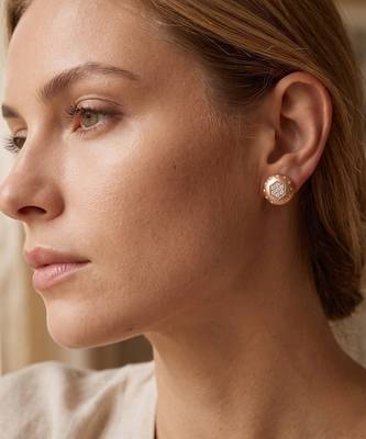925 silver rose gold hexa spark stud earrings for women 2