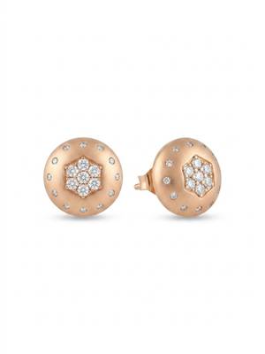 925 silver rose gold hexa spark stud earrings for women 3