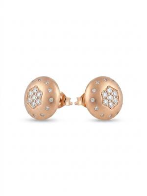 925 silver rose gold hexa spark stud earrings for women 4