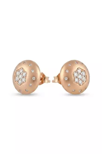 925 silver rose gold hexa spark stud earrings for women