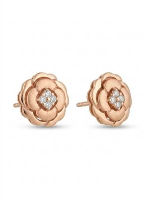 925 silver rose gold rose bloom stud earrings for women 3