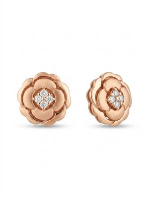 925 silver rose gold rose bloom stud earrings for women 4