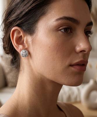 925 silver rose bloom stud earrings for women 2