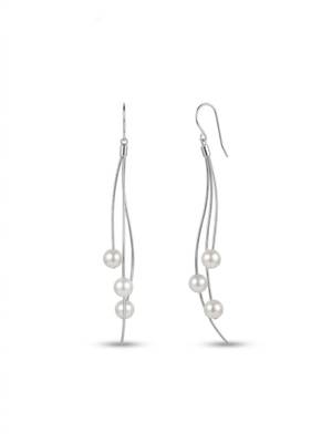 925 silver flow pearl wave drop earrings for women 3