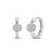 925 silver sparkle ball hoop earrings for women