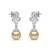 925 silver golden pearl drop earrings for women
