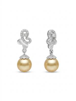 925 silver golden pearl drop earrings for women 4