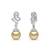 925 silver golden pearl drop earrings for women