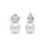 925 silver crown pearl stud earrings for women