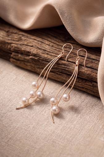925 silver rose gold flow pearl wave drop earrings for women