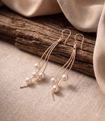 925 silver rose gold flow pearl wave drop earrings for women